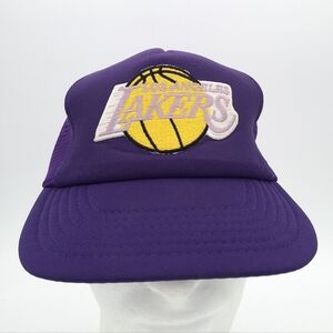 Vintage 80s Los Angeles Lakers NBA Basketball Purple Hat We cover the World